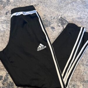 Adidas Men’s Gray Joggers with White Stripes